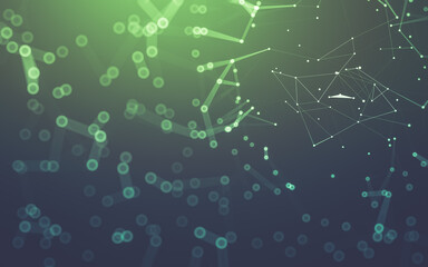 Abstract background. Molecules technology with polygonal shapes, connecting dots and lines....
