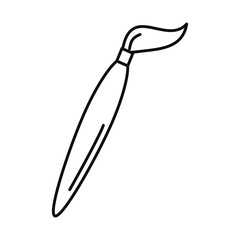 Obraz premium back to school, paint brush artistic elementary education line icon style