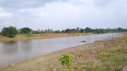 landscape with river and clouds