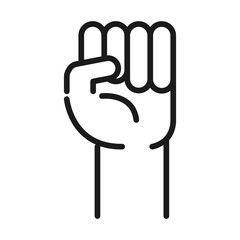Obraz premium feminism movement icon, fist hand power, female rights pictogram line style