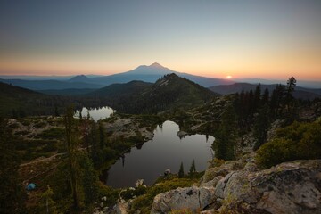 sunset in the mountains