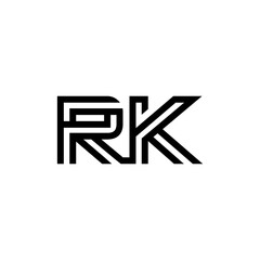 initial letter rk line stroke logo modern