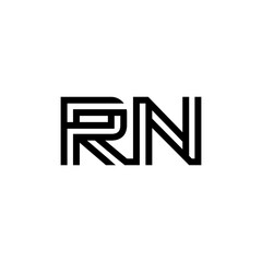 initial letter rn line stroke logo modern