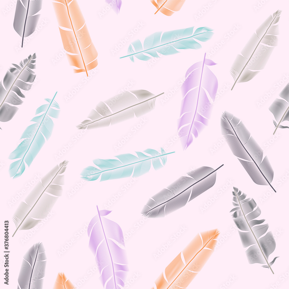 Poster seamless abstract feather pattern