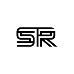 initial letter sr line stroke logo modern