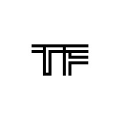 initial letter tf line stroke logo modern