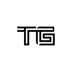 Fototapeta premium initial letter tg line stroke logo modern