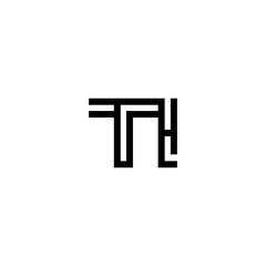 initial letter ti line stroke logo modern