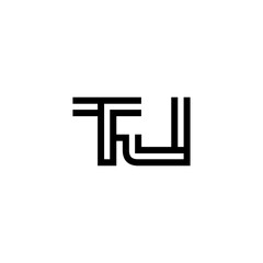 initial letter tj line stroke logo modern