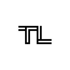 initial letter tl line stroke logo modern