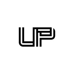 initial letter up line stroke logo modern