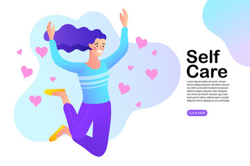 vector illustration of a girl with heart