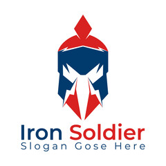 Iron soldier vector template. Spartan logo vector design template. Old Vintage Antiques Spartan warrior vector design	