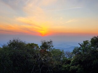 sunset over the river