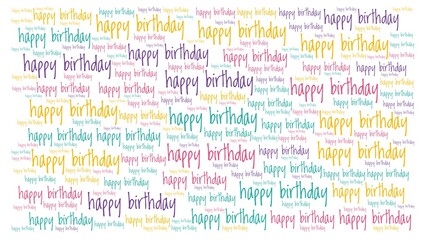 Fototapeta premium Happy birthday vector illustration word cloud isolated on a white background.