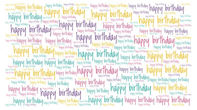 Happy birthday vector illustration word cloud isolated on a white background.