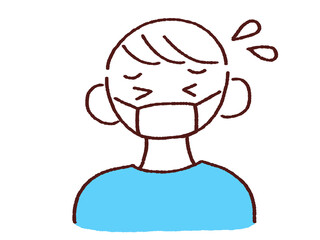 焦るマスク姿の男性 1