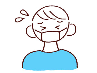 焦るマスク姿の男性 2