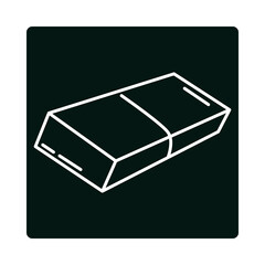 back to school, eraser supply elementary education block and line icon