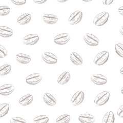 Seamless pattern with coffee beans