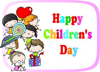 vector cartoon Happy Children's Day background
