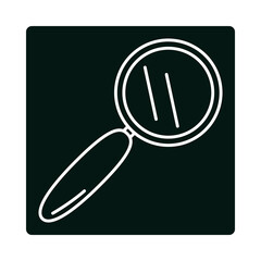 magnifying glass search pictogram block and line icon