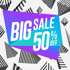 Sale vector banner template - big sale 50%