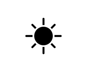 Sun icon, brightness and contrast sign button vector isolated