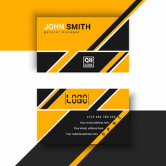 Creative yellow and black business card design vector 