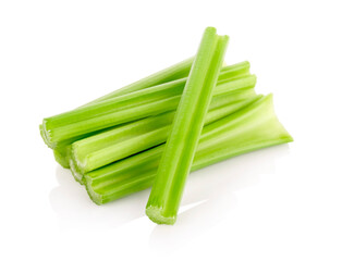 Celery on white background