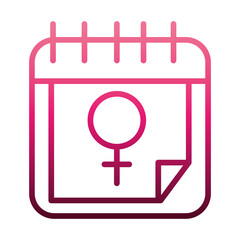 feminism movement icon, calendar gender sign female rights gradient style