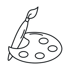 back to school, palette color paint brush elementary education line icon style