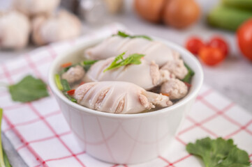 Squid soup stuffed with pork