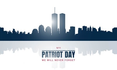 Patriot Day Background with New York City Silhouette.