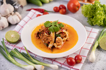 Stir-Fried Squid with Curry Powder.