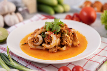 Stir-Fried Squid with Curry Powder.