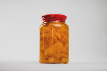 glass jar with preserved vegetables