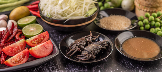 Papaya salad ingredients include papaya.