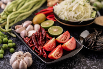 Papaya salad ingredients include papaya.