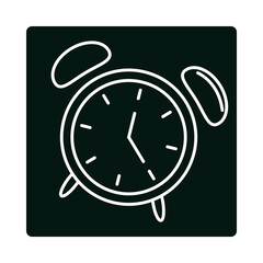 alarm clock time block and line icon