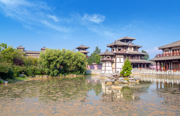 Beautiful summer, ancient city park in Guizhou, China.