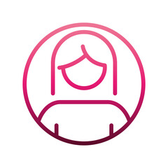 feminism movement icon, portrait woman female rights gradient style