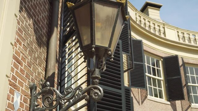 Close up of detail on traditional wall sconce in Groeneveld Castle, Utrecht