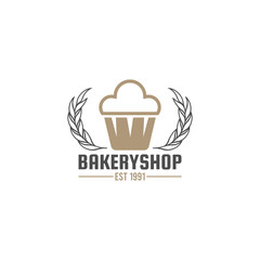 Retro fast food Bakery badge logo design. Perfect for modern hipster burger joints. Vector Illustrtion