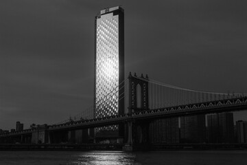 New York City Bridge in Black and White
