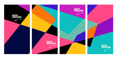 Obraz premium Vector colorful abstract geometric background for banner and social media