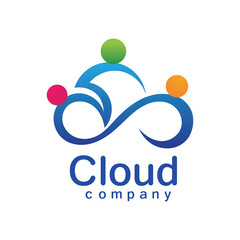 Fototapeta na wymiar Cloud logo vector icon illustration