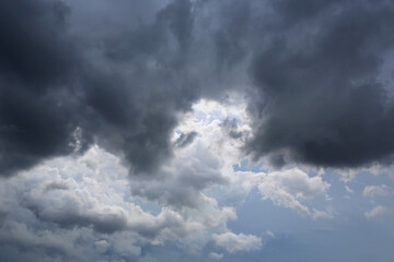 dark storm clouds on sky at evening background