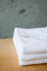 Fototapeta na wymiar toothbrush on towel