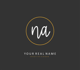 N A NA Initial letter handwriting and signature logo. A concept handwriting initial logo with template element.